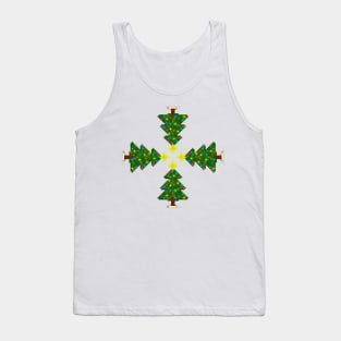 Pixel Christmas Tree Kaleidoscope Tank Top